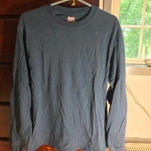Hanes blue long-sleeve cotton shirt